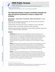 Research paper thumbnail of The relationship between in-session commitment language and daily self-reported commitment to reduce or abstain from drinking