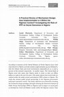 Research paper thumbnail of A Practical Review of Mechanism Design: How Implementable is it Within the Nigerian Context? Investigating the Role of PPP on Social Outcomes in Nigeria