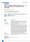 Research paper thumbnail of Effects of the Mother’s Individual Stimulation on the Growth and Development of Infants With Low Birth Weight History