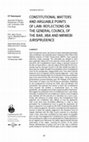 Research paper thumbnail of Constitutional matters and arguable points of law: Reflections on the General Council of the Bar, Jiba and Mrwebi jurisprudence