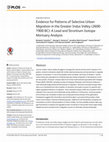 Research paper thumbnail of Evidence for Patterns of Selective Urban Migration in the Greater Indus Valley (2600-1900 BC): A Lead and Strontium Isotope Mortuary Analysis