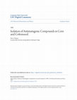 Research paper thumbnail of Isolation of Antimutagenic Compounds in Corn and Cottonseed