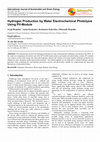 Research paper thumbnail of Hydrogen production using alkaline electrolyzer and photovoltaic (PV) module