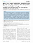 Research paper thumbnail of Bone Loss at Implant with Titanium Abutments Coated by Soda Lime Glass Containing Silver Nanoparticles: A Histological Study in the Dog