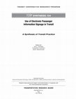 Research paper thumbnail of Use of Electronic Passenger Information Signage in Transit