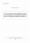 Research paper thumbnail of Alcune recenti interpretazioni del pensiero di Giordano Bruno