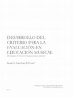 Research paper thumbnail of Desarrollo Del Criterio Para La Evaluación en Educación Musical