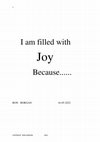 Research paper thumbnail of I am filled with joy