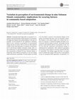 Research paper thumbnail of Variation in perception of environmental change in nine Solomon Islands communities: implications for securing fairness in community-based adaptation