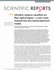 Research paper thumbnail of Ultrathin niobium nanofilms on fiber optical tapers - a new route towards low-loss hybrid plasmonic modes