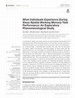 Research paper thumbnail of What Individuals Experience During Visuo-Spatial Working Memory Task Performance: An Exploratory Phenomenological Study