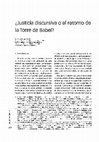 Research paper thumbnail of Justicia discursiva o el retorno de la Torre de Babel