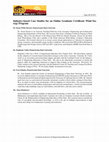 Research paper thumbnail of Industry-based Case Studies for an Online Graduate Certificate Wind Energy Program