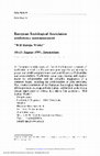 Research paper thumbnail of European Sociological Association conference announcement