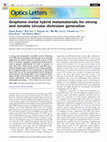 Research paper thumbnail of Graphene-metal hybrid metamaterials for strong and tunable circular dichroism generation