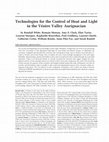 Research paper thumbnail of Technologies for the Control of Heat and Light in the Vézère Valley Aurignacian