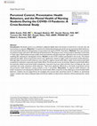 Research paper thumbnail of Perceived Control, Preventative Health Behaviors, and the Mental Health of Nursing Students During the COVID-19 Pandemic: A Cross-Sectional Study