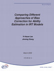 Research paper thumbnail of Comparing Different Approaches of Bias Correction for Ability Estimation in Irt Models