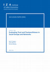 Research paper thumbnail of Evaluating Trust and Trustworthiness in Social Groups and Networks