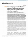 Research paper thumbnail of Towards programmable friction: control of lubrication with ionic liquid mixtures by automated electrical regulation