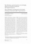 Research paper thumbnail of Adolfo Rodríguez Posada - No-literatura: aproximación a la ontología débil de la literatura después del fragmentarismo (Rilce, 37.3, 2021).