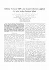 Research paper thumbnail of Infinite Horizon MPC and model reduction applied to large scale chemical plant