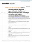 Research paper thumbnail of Publisher Correction: Silica nanoparticles as pesticide against insects of different feeding types and their non-target attraction of predators