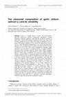 Research paper thumbnail of The elemental composition of garlic (Allium sativum L.) and its variability