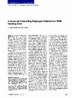 Research paper thumbnail of A Scale for Evaluating Employee Satisfaction with Nursing Care