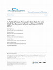 Research paper thumbnail of A Public-Domain Personality Item Bank For Use With The Raymark, Schmit, and Guion (1997) PPRF