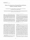 Research paper thumbnail of Effects of Levetiracetam on Nocturnal Sleep and Daytime Vigilance in Healthy Volunteers