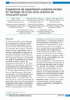 Research paper thumbnail of Experiencia de capacitación a actores locales en Santiago de Cuba como práctica de innovación social