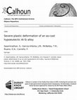 Research paper thumbnail of Severe plastic deformation of an as-cast hypoeutectic Al–Si alloy