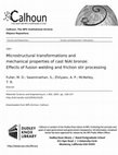 Research paper thumbnail of Microstructural transformations and mechanical properties of cast NiAl bronze: Effects of fusion welding and friction stir processing