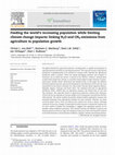 Research paper thumbnail of Feeding the world's increasing population while limiting climate change impacts: linking N2O and CH4 emissions from agriculture to population growth