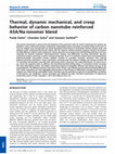 Research paper thumbnail of Thermal, dynamic mechanical, and creep behavior of carbon nanotube reinforced ASA/Na-ionomer blend