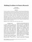 Research paper thumbnail of Defining Excellence in Futures Research