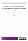 Research paper thumbnail of The effect of pressure and porous media structural parameters coupling on gas apparent viscosity