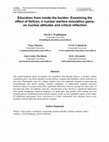 Research paper thumbnail of Education from inside the bunker: Examining the effect of Defcon, a nuclear warfare simulation game, on nuclear attitudes and critical reflection