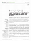 Research paper thumbnail of European Food Systems in a Regional Perspective: A Comparative Study of the Effect of COVID-19 on Households and City-Region Food Systems