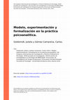 Research paper thumbnail of Modelo, experimentación y formalización en la práctica psicoanalítica