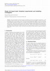 Research paper thumbnail of Single rod impact tests: Analytical, experimental, and modelling investigation