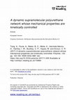 Research paper thumbnail of A dynamic supramolecular polyurethane network whose mechanical properties are kinetically controlled