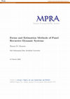 Research paper thumbnail of Formes et méthodes d’estimation des systèmes récursifs dynamiques à double indice [Forms and Estimation Methods of Panel Recursive Dynamic Systems]