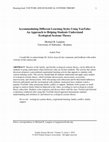 Research paper thumbnail of Accommodating Different Learning Styles Using YouTube: An Approach to Helping Students Understand Ecological Systems Theory