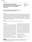 Research paper thumbnail of Investigating the Institutional Determinants of Financial Development: Empirical Evidence From SAARC Countries