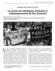 Research paper thumbnail of Le Big Data contre le droit à un chez-soi ? Le secteur de l’intelligence artificielle et l’embourgeoisement de Parc-Extension