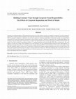 Research paper thumbnail of Building Customer Trust through Corporate Social Responsibility: The Effects of Corporate Reputation and Word of Mouth