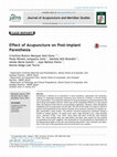 Research paper thumbnail of The effect of acupuncture on post-implant paresthesia - Case report