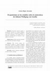 Research paper thumbnail of El panteismo en los estudios sobre la naturaleza de Johann Wolfgang von Goethe